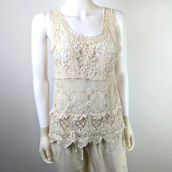 Love Tree Crochet Tank Top M - Picture 1 of 8